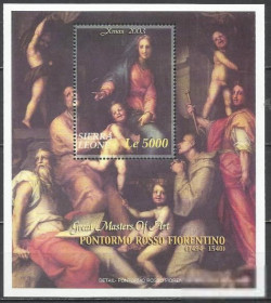 Сьєрра-Леоне Сьерра-Леоне ^/--/^ Сьерра Леоне 2003 живопись Фиорентино бл. ^_^^^ Сьєрра Леоне 2003 живопис Фіорентіно бл. - фото фото фото
