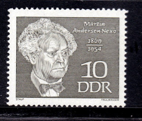 НДР, ФРН ГДР, ФРГ ^/--/^ Германия  ГДР / DDR 1969 г MNH -  личности -   писатель Мартин Андерсен-Нексё ^_^^^ Німеччина НДР / DDR 1969 р MNH - особистості - письменник Мартін Андерсен-Нексьо - фото фото фото