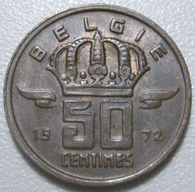 Бельгія Бельгия ^/--/^ Бельгія 50 сантимів 1972 року Belgie 42456 ^_^^^ Бельгия 50 сантимов 1972 года Belgie 42456 - фото фото фото
