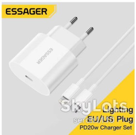 Зарядні пристрої Зарядные устройства ^/--/^ Essager Lightning кабель + PD 20 /--/ W  USB Type C зарядний пристрій original! ^_^^^ Essager Lightning кабель + PD 20 /--/ W USB Type C зарядное устройство original! - фото фото фото