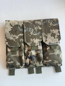 Інше Другое ^/--/^ Подсумок тройной для магазинов АК закрытый с MOLLE Піксель ^_^^^ Итог тройной для магазинов АК закрытый с MOLLE Пиксель - фото фото фото