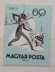Угорщина Венгрия ^/--/^ Венгрия 1959 г - Сказки. Сверчок и муравей ^_^^^ Угорщина 1959 — Казки. Сверчок і мураха - фото фото фото