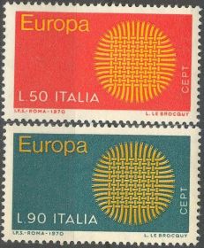 Італія, Ватикан Италия, Ватикан ^/--/^ Италия 1970 Европа CEPT Mi 1309-1310 MNH ^_^^^ Італія 1970 Європа CEPT Mi 1309-1310 MNH - фото фото фото