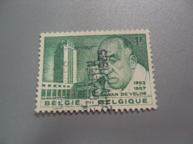 Бенілюкс Бенилюкс ^/--/^ марка Бельгия 1963 архитектор Генри ван де Вельде 100 лет со дня рождения гаш №2170 ^_^^^ Бельгія 1963 архітектор Генрі ван де Вельде 100 років від дня народження гаш No 2170 - фото фото фото
