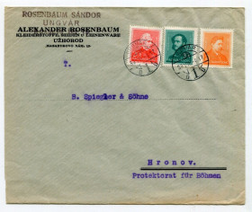 Україна Украина ^/--/^ Конверт Ужгород. Александр Розенбаум 1939 р. ^_^^^ Конверт Ужгород. Александр Розенбаум 1939 г. - фото фото фото