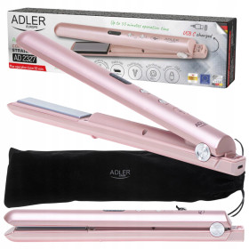 Плойки Плойки ^/--/^ Вирівнювач для волосся Adler AD 2327 pink — бездротова, USB-зарядка, керамічні пластини ^_^^^ Выравнитель для волос Adler AD 2327 pink — беспроводная, USB-зарядка, керамические пластины - фото фото фото