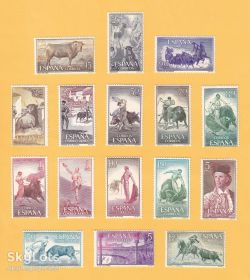 Фауна Фауна ^/--/^ 1960 ИСПАНИЯ Коррида 16 МАРОК Быки ИСТОРИЯ Униформа ФАУНА Идеал MNH** ^_^^^ 1960 Іспання Коррида 16 МАРОК Бики Історія Уніформа Фауна Ідеал MNH** - фото фото фото