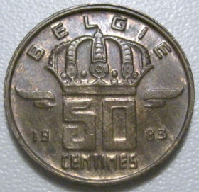 Бельгія Бельгия ^/--/^ Бельгія 50 сантимів 1983 року Belgie 42494 ^_^^^ Бельгия 50 сантимов 1983 года Belgie 42494 - фото фото фото