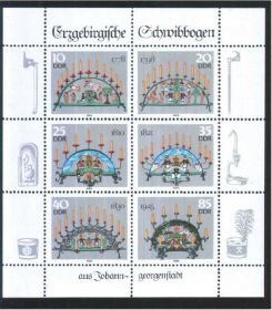 НДР, ФРН ГДР, ФРГ ^/--/^ ZM ГДР 1986 г  MNH - светильники канделябры ^_^^^ ZM НДР 1986 MNH - світильники канделябри - фото фото фото