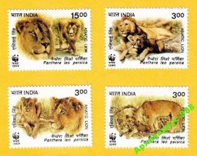 Індія Индия ^/--/^ ИНДИЯ 1999 Животные Кошки Лев Полн.Серия WWF MNH** ^_^^^ 1999 Тварини Кішки Лев Полн.Серія WWF MNH** - фото фото фото