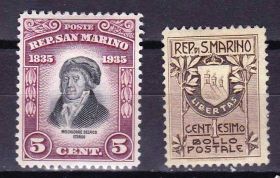 Малі Держави Європи Малые Государства Европы ^/--/^ ZM Сан Марино  1935 г MNH - из серии ^_^^^ ZM Сан Марино 1935 MNH - з серії - фото фото фото