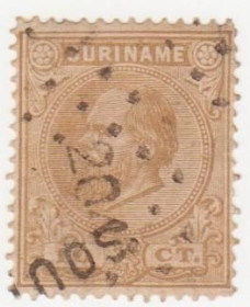 Південна Америка Южная Америка ^/--/^ Суринам  1873   г. № 4 гашеная ^_^^^ Суринам 1873 р. No 4 гашена - фото фото фото