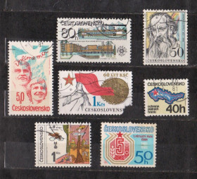 Чехословаччина Чехословакия ^/--/^ ЧЕХОСЛОВАЧЧИНА =  марки 1981 р. = гаш.  = 7 шт. + ^_^^^ ЧЕХОСЛОВАЧИНА = марки 1981 г. = гаш. = 7 шт. + + - фото фото фото