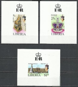 Ліберія Либерия ^/--/^ Либерия 1978 Королева Елизавета 25 лет коронации 3 /--/ люкс-бл.б/з ^_^^^ Ліберія 1978 Королева Єлизавета 25 років коронації 3 /--/ люкс-бл.б/з - фото фото фото