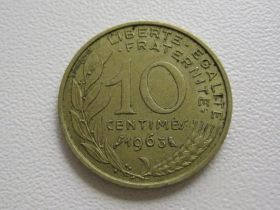 Франція Франция ^/--/^ Франция 10 сантимов 1963 года 15876 ^_^^^ Франція 10 сантимів 1963 15876 - фото фото фото