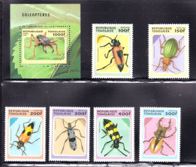 Фауна Фауна ^/--/^ Фауна. Того  1996 г MNH - насекомые - блок + марки ^_^^^ Фауна. Того 1996 р MNH - комахи - блок + марки - фото фото фото