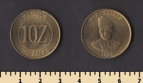 Інші країни Другие страны ^/--/^ Заир 10 заиров 1988 ^_^^^ Заїр 10 заїрів 1988 - фото фото фото