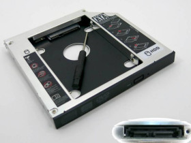 Інші комплектуючі Другие комплектующие ^/--/^ Карман SATA 12.7 /--/ mm для SSD 2.5&amp;quot;. Оптибей (optibay), Second HDD, caddy адаптер для установки жес ^_^^^ Карман-адаптер для жорсткого HDD 2.5&amp;quot; SATA в відсік mSATA DVD-RW приводу 12.7 /--/ mm. У блістері. - фото фото фото