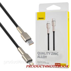 Кабелі Кабели ^/--/^ Кабель Baseus Cafule Series Metal Data Cable Type-C to iP PD 20 /--/ W 1 /--/ m Black (CATLJK-A /--/ 01) - фото фото фото
