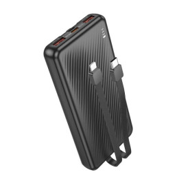 Зовнішні акумулятори (Power Bank) Внешние аккумуляторы (Power Bank) ^/--/^ Power bank Borofone BJ /--/ 57 10000 mAh зі швидкою зарядкою та вбудованими кабелями Type-C/Lightning  Bla ^_^^^ Power bank Borofone BJ /--/ 57 10000 mAh со быстрой зарядкой и встроенными кабелями Type-C/Lightning Bla - фото фото фото