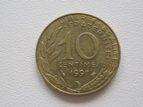Франція Франция ^/--/^ Франция 10 сантимов 1997 года 15989 ^_^^^ Франція 10 сантимів 1997 року 15989 - фото фото фото