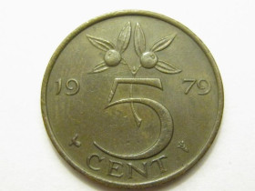 Нідерланди Нидерланды ^/--/^ Нидерланды 5 центов 1979 года 38587 ^_^^^ Нідерланди 5 центів 1979 року 38587 - фото фото фото
