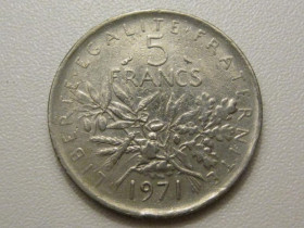 Франція Франция ^/--/^ Франция 5 франков 1971 года 37974 ^_^^^ Франція 5 франків 1971 року 37974 - фото фото фото