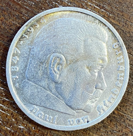 Германія (-) Германия (-) ^/--/^ Німеччина.  5 марок 1935 р.  «А».  Гіденбург ^_^^^ Германия. 5 марок 1935 г. «А». Гиденбург - фото фото фото