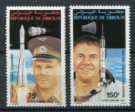 Освоєння космосу Освоение космоса ^/--/^ Джибути Djibouti Space Mi 293,295 Gagarin  Shepard MNH Cv 5 ^_^^^ Джибуті Djibouti Space Mi 293,295 Gagarin Shepard MNH Cv 5 - фото фото фото