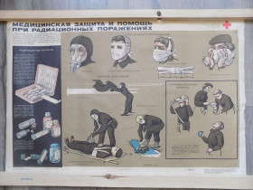 Інше Другое ^/--/^ Плакат ГО Медицинская защита и помощь при радиационных поражениях 1985 год ^_^^^ Медичний захист і допомога при радіаційних ураженнях 1985 - фото фото фото