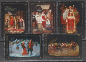 СРСР - СССР - ^/--/^ СССР 1977 искусство Федоскино ^_^^^ СРСР 1977 мистецтво Федоскіне - фото фото фото