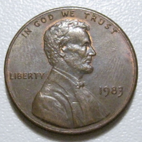 Обігові Обиходные ^/--/^ США 1 цент 1983 року #40103 ^_^^^ США 1 цент 1983 года #40103 - фото фото фото