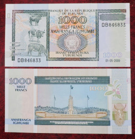 Бурунді Бурунди ^/--/^ Бурунди Бурунді 1000 франков 2009 UNC ^_^^^ Бурунди 1000 франков 2009 UNC - фото фото фото