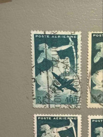 Франція Франция ^/--/^ Франция Искусство Транспорт Самолет 1946 ^_^^^ Франція Мистецтво Транспорт Літак 1946 - фото фото фото