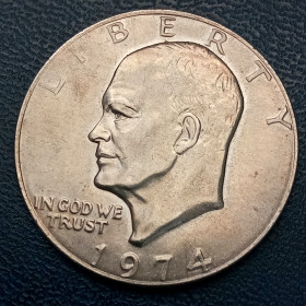 Обігові Обиходные ^/--/^ США 1 Доллар 1974 р. ^_^^^ США 1 Доллар 1974 г. - фото фото фото