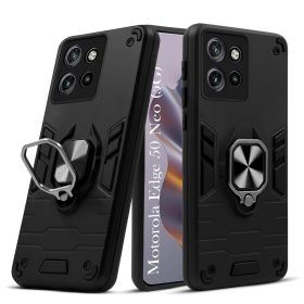 Чохли, бампера Чехлы, бампера ^/--/^ Чохол Fiji Defence для Motorola Edge 50 Neo протиударний бампер з кільцем підставкою Black - фото фото фото