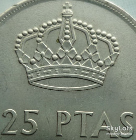 Іспанія Испания ^/--/^ Испания 25 песет 1975  (77)  состояние   зл/и /--/ 03.0 ^_^^^ Іспанія 25 песет 1975 (77) стан зл/і /--/ 03.0 - фото фото фото