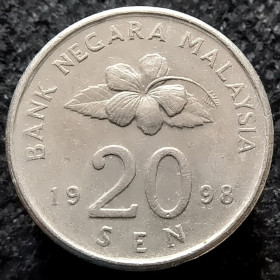 Малайзія Малайзия ^/--/^ Малайзія 20 сенів, 1998 ^_^^^ Малайзия 20 сенов, 1998 - фото фото фото