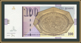 Балканський півострів Балканский полуостров ^/--/^ Северная Македония 100 динаров 2022 P-29  (29 /--/ а) UNC ^_^^^ Північна Македонія 100 динарів 2022 P-29 (29 /--/ а) UNC - фото фото фото
