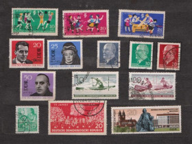 НДР, ФРН ГДР, ФРГ ^/--/^ ГДР - ГЕРМАНИЯ  14 марок 1957, 1961, 1964, 1969 гг.  гаш.  ^_^^^ НДР - Німеччина 14 марок 1957, 1961, 1964, 1969 рр. гаш. - фото фото фото