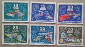 НДР, ФРН ГДР, ФРГ ^/--/^ ГДР 1976 фауна рыбы гуппи Mi 2176-2181 MNH ^_^^^ НДР 1976 фауна риби гупі Mi 2176-2181 MNH - фото фото фото