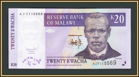 Малаві Малави ^/--/^ Малави 20 квача 2004 P-52  (52 /--/ a) UNC ^_^^^ Малавы 20 квача 2004 P-52 /--/ a UNC - фото фото фото