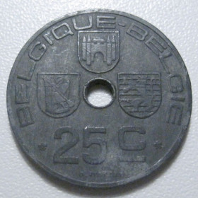 Бельгія Бельгия ^/--/^ Бельгія 25 сантимів 1946 року Belgique - Belgie 42218 ^_^^^ Бельгия 25 сантимов 1946 года Belgique - Belgie 42218 - фото фото фото