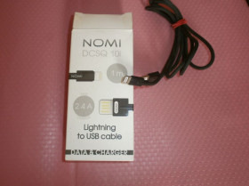 Кабелі Кабели ^/--/^ Кабель USB - Lightning Nomi DCSQ /--/ 10 /--/ i 1 /--/ m 2.4 /--/ A Реверсивний Нейлон | Б/В + Коробка ^_^^^ Кабель USB - Lightning Nomi DCSQ /--/ 10 /--/ i 1 /--/ m 2.4 /--/ A Реверсивный Нейлон | Б/В + Коробка - фото фото фото