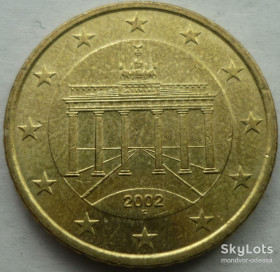 Сучасні c  року Современные c  года ^/--/^ ФРГ 50 евроцентов 2002 F Германия ^_^^^ ФРН 50 євроцентів 2002 F Німеччина - фото фото фото