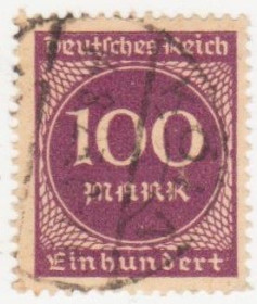 Веймарська республіка Веймарская республика ^/--/^ Германия     ( Рейх) 1923 г. №  259 гашеная ^_^^^ Німеччина (Рейх) 1923 р. No 259 гашена - фото фото фото