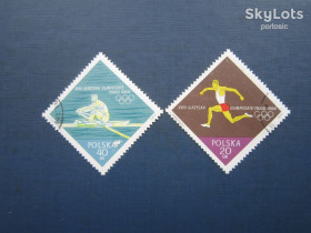 Спорт Спорт ^/--/^ 2 марки Польща 1964 спорт олімпіада легка атлетика гребля академічна гаш ^_^^^ 2 марки Польша 1964 спорт олимпиада легкая атлетика плотина адемическая гаш - фото фото фото