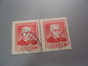 Південна Америка Южная Америка ^/--/^ марки сцепка Чили 1956 стандарт личности Борцы за независимость гаш №2099 ^_^^^ Чилі 1956 стандарт особистості Борці за незалежність гаш No 2099 - фото фото фото