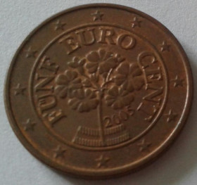 Інше Другое ^/--/^ Австрия. 5 евроцентов. 2005. ^_^^^ Австрія. 5 євроцентів. 2005. - фото фото фото