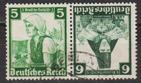 Третій Рейх (-) Третий Рейх (-) ^/--/^ 1935 - Рейх - Народні костюми K 25 Mi.590 591 _гаш ^_^^^ 1935 — Рейх — Народные костюмы K 25 Mi.590 591 - фото фото фото